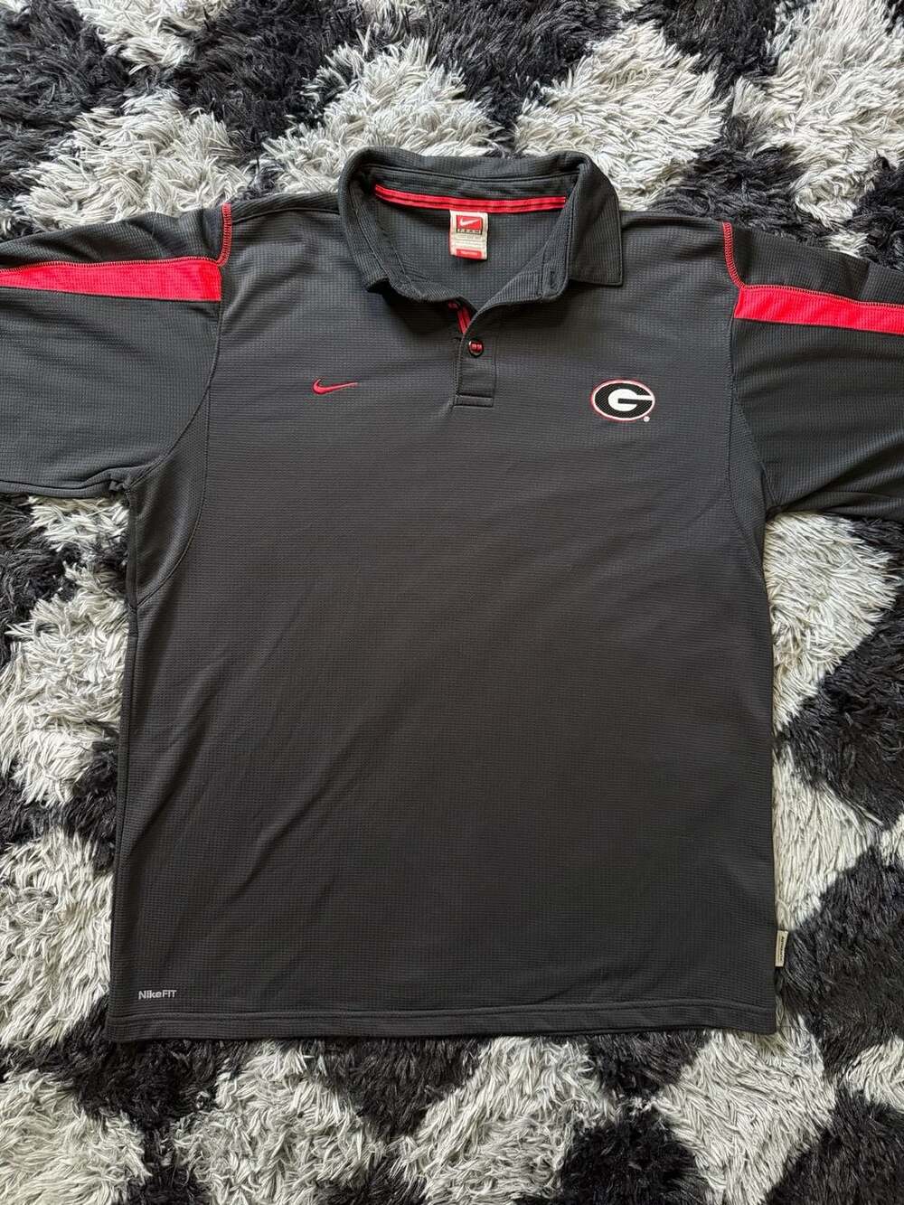 Nike Georgia Bulldogs Team Dri-FIT Polo Shirt Black and Red